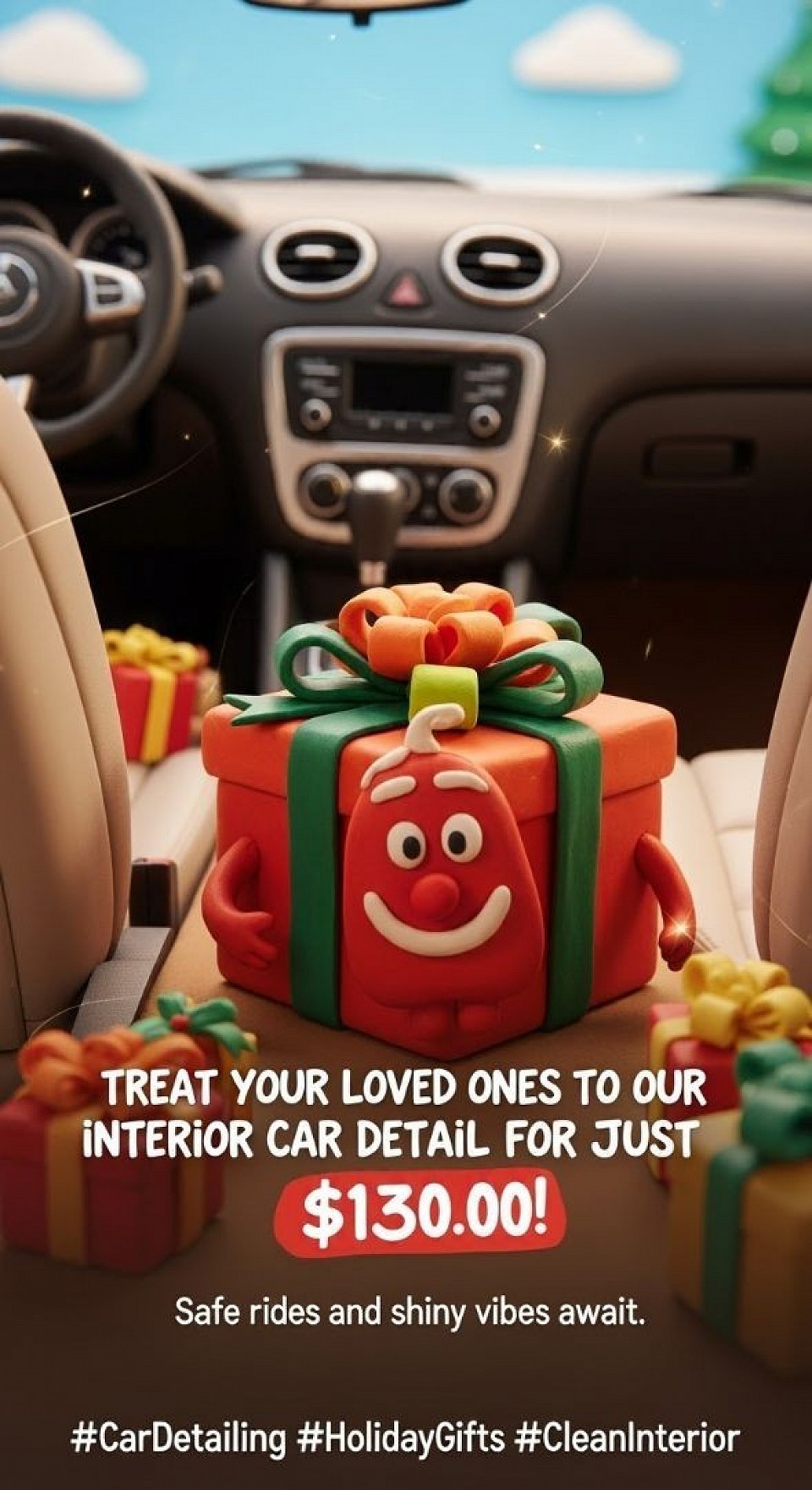 We are doing full interior auto details for 130.00