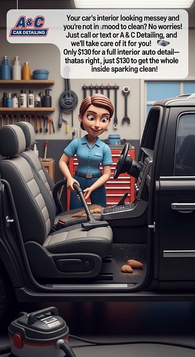 130.00 any interior auto detail